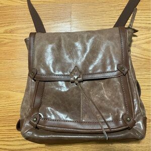 Fossil Brown Leather Bag with Blue Lining